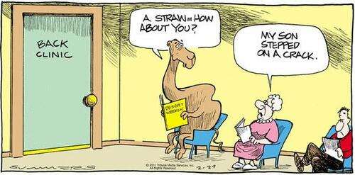 Back pain clinic cartoon